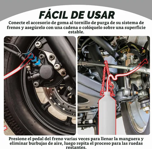 Vista 6 de Calvana Kit de bomba de vacío de purga de frenos de 0.8L, extractor de líquidos, kit de purga de cilindro maestro, botella de purga de frenos