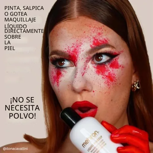 Vista 4 de Mehron - Maquillaje líquido, pintura para la cara y cuerpo (30 ml). Negro