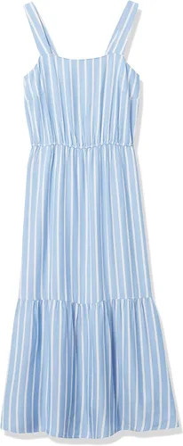 Vista 6 de Tienda Essentials - Vestido midi de verano para mujer, de sarga, fluido, escalonado