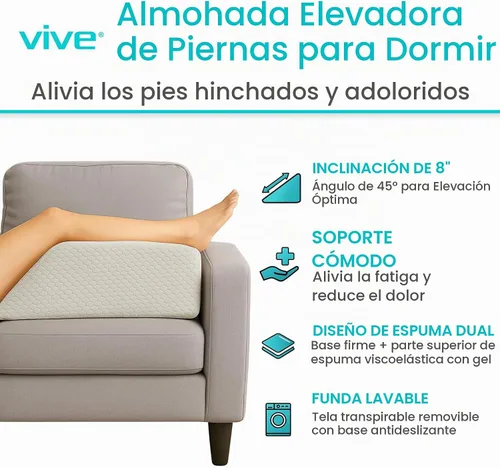 Vista 2 de Xtra-Comfort Almohada de elevación de piernas para dormir, hinchazón