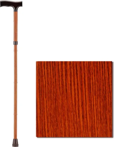 Vista 4 de NOVA - Bastón plegable con mango de madera, plegable y ajustable, con mango cómodo de madera, color negro