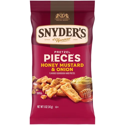 Vista 11 de Snyder's of Hanover Piezas de pretzel, miel mostaza y cebolla, 3.25 oz, 6