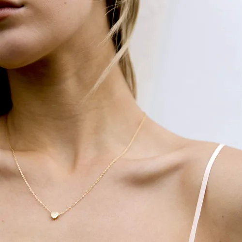 Vista 2 de PAVOI 14K Gold Plated Cubic Zirconia Heart Necklace Cute Dainty Love Pendant Necklaces for Women
