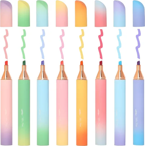 Vista 6 de Mr. Pen- Resaltadores con purpurina, paquete de 8, colores del sol Marcadores resaltadores con purpurina con punta de cincel para diario, notas