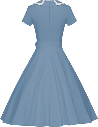 Vista 2 de GownTown Vestidos para mujer, estilo vintage de los años 50, vestidos elásticos con bolsillos