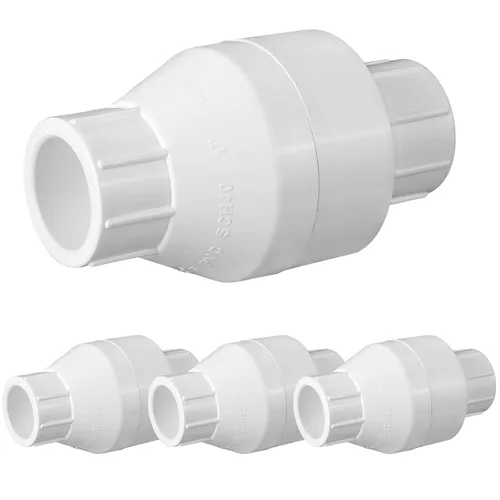 Vista 8 de Geetery Válvula de Retención en Línea de PVC Conexiones con Solvente Plástico Blanco Prevención de Reflujo Accesorios de Tubería Check Socket
