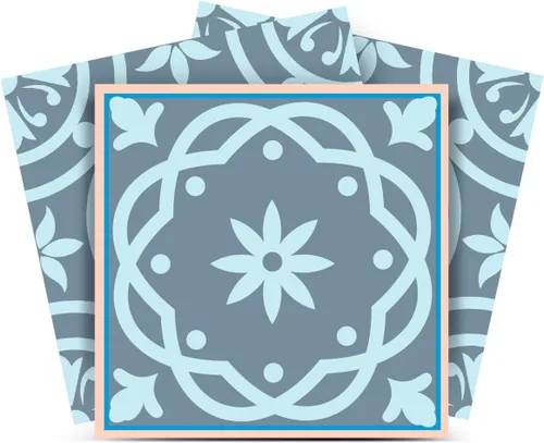 Vista 10 de Juego de 24 pegatinas para azulejos con diseño de talavera, para baño y cocina, fáciles de aplicar, simplemente despegar y pegar para decoración