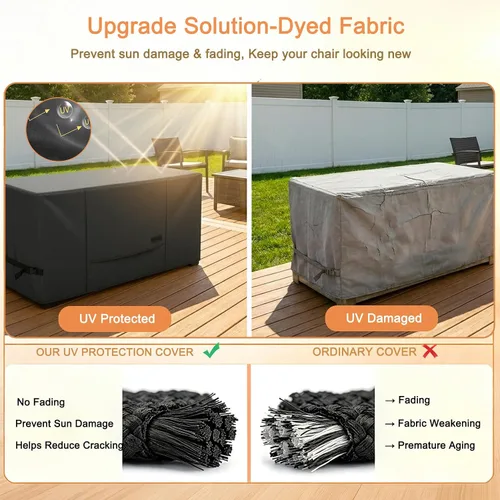 Vista 5 de NettyPro Cubierta de caja de cubierta impermeable para banco de almacenamiento al aire libre para caja rectangular de 46 x 16 x 22 pulgadas