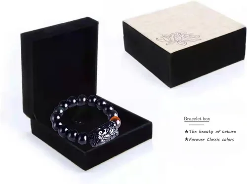 Vista 33 de Pulsera de obsidiana negra, pulsera de obsidiana negra Feng Shui para mujeres y hombres, pulsera elástica de obsidiana con piedra de ojo de tigre