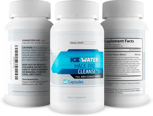 Vista 4 de Ice Water Hack Pro Cleanse - Fórmula mejorada Truco de agua helada - Píldoras de limpieza intestinal delgadas - Limpieza de cuerpo completo - Tomar