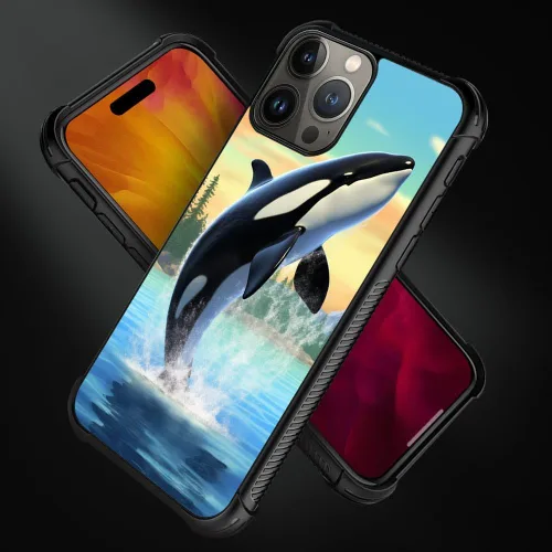 Vista 352 de Funda compatible con iPhone 15, diseño de elefantes africanos, diseño increíble a prueba de golpes, antiarañazos, carcasa trasera de policarbonato