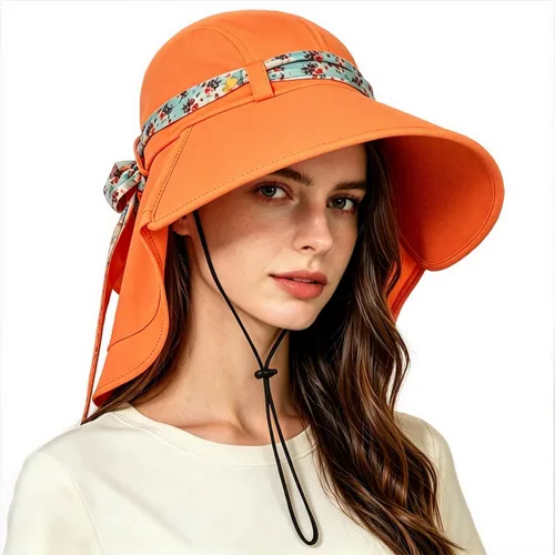 Vista 11 de Solaris UPF 50+ Gorro de ala ancha para mujer - Tamaño pequeño, ligero y plegable, gorro floral refrescante con solapa para el cuello
