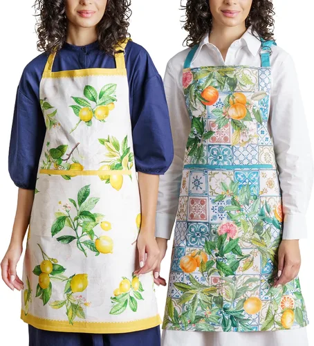 Vista 888 de Maison d' Hermine Delantales para mujer con bolsillo, 100% algodón (27.50 x 31.50 pulgadas)