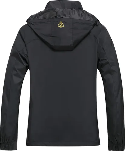 Vista 5 de GIISAM Chaqueta impermeable para mujer, ligera, resistente al viento, con cremallera completa, rompevientos con capucha