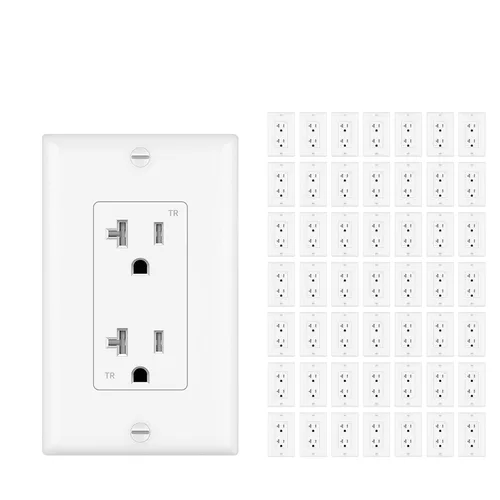 Vista 29 de Micmi Toma de corriente decorativa resistente a manipulaciones, toma de corriente eléctrica decorativa, 15 amperios, 125 voltios, conexión a tierra
