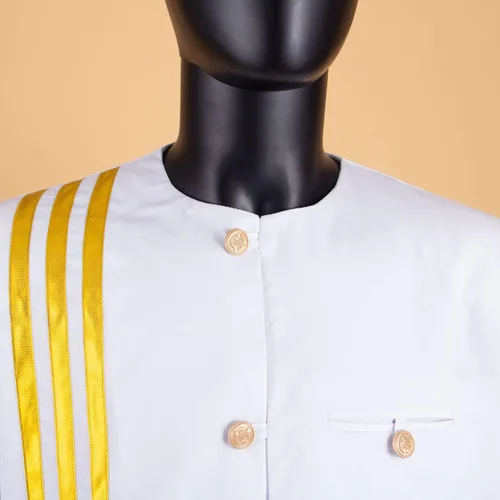 Vista 6 de Trajes africanos para hombre, chaqueta y pantalones bordados de un solo botonadura para hombre, conjunto formal de 2 piezas