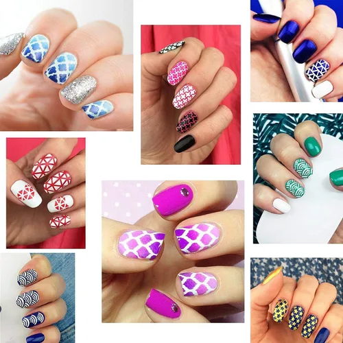 Vista 5 de TOPBeauty - Juego de 60 calcomanías de vinilos para uñas, 5 hojas, 60 diseños diferentes, lindos y fáciles para arte de uñas, láminas de plantillas