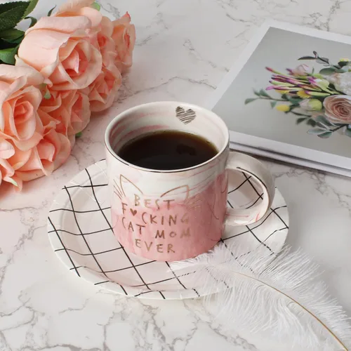 Vista 5 de Regalos para mamá de gato para mujeres, taza de café Crazy Cat Lady regalo para amantes de los gatitos, mamá, hija, hermana, tía, esposa, mejores