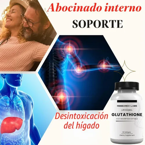 Vista 3 de Research Labs Suplemento de glutatión liposomal con Gluta-IV™, absorción mejorada 100x sobre glutatión en polvo. 2 Fer 1 anuncio, 120 cápsulas