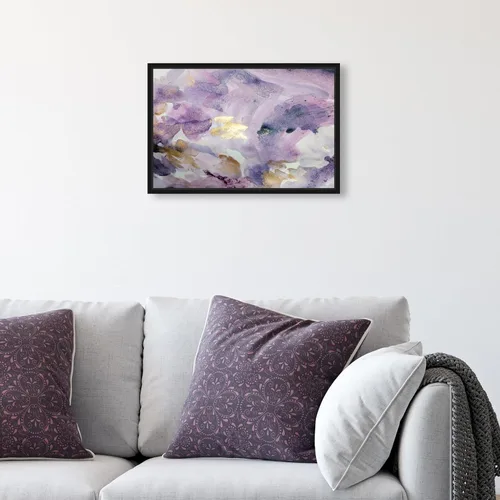 Vista 3 de The Oliver Gal Artist Co. Lienzo enmarcado abstracto para pared, diseño de amatista, acuarela para decoración del hogar, 15 x 10 pulgadas, morado