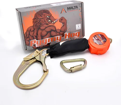 Vista 3 de Malta Dynamics Pygmy Hog Web Línea de Vida Autorretráctil – Cordón de Seguridad Retráctil con Protección contra Caídas con Kit de Conector y Gancho
