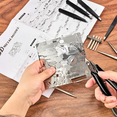 Vista 6 de 12 kits de herramientas de modelo de metal que incluyen 7 herramientas de modelo de doblado de borde largo, herramienta de torsión de lengüetas