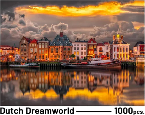 Vista 3 de Clementoni 39421 Clementoni-39421-Dutch Dreamworld-1000 piezas, multicolor