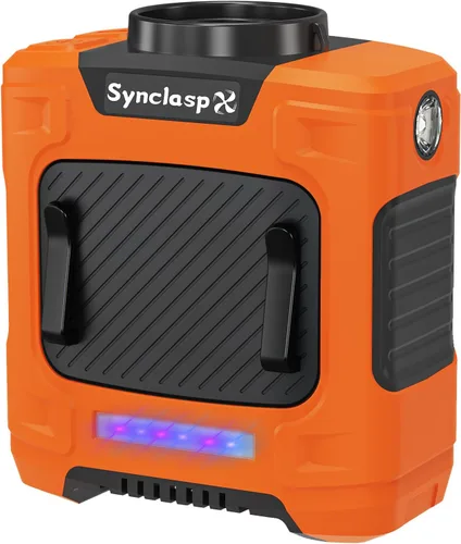 Vista 14 de Ventilador de cintura, ventilador recargable de clip de cinturón de 10000 mAh, flujo de aire turbo de 59 pies/s, 18500 rpm, 6 velocidades, hasta 35