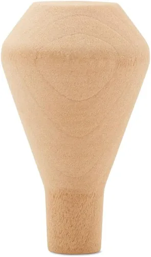 Vista 3 de Chimeneas de madera sin terminar, 1-5/8 pulgadas, parte de tren de madera sin terminar para manualidades, paquete de 25 pequeñas chimeneas de madera