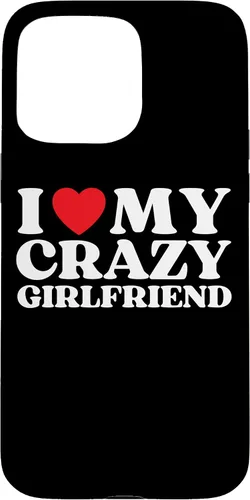 Vista 31 de Funny I Love My Crazy Girlfriend I Red Heart My Crazy GF - Carcasa para iPhone 17