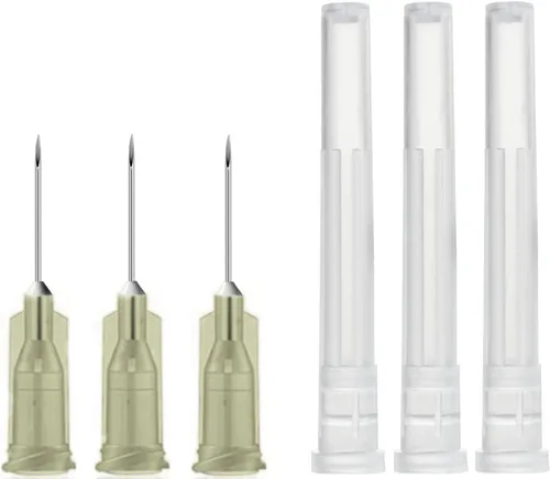 Vista 13 de Paquete de 100 unidades de aguja de inyección estéril desechable de 18 Ga, 1 pulgada, con tapa para accesorios de dispensación científica e
