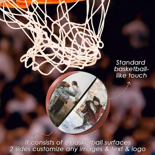 Vista 4 de Baloncesto con foto personalizada, pelota de fútbol urbano de piel sintética personalizada, tamaño oficial 7 y 5, para interiores y exteriores