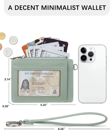 Vista 6 de BOSTANTEN Tarjetero para tarjetas de crédito para mujer, billetera de piel RFID, pequeña cartera delgada con llavero con ventana de identificación