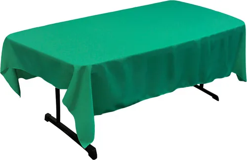 Vista 101 de LA Linen Mantel rectangular lavable de popelín de poliéster, resistente a las manchas y a las arrugas, cubierta de mesa 60x84, mantel de tela