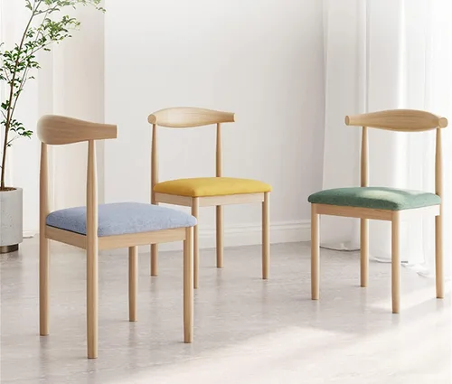 Vista 2 de Silla de comedor moderna para sala de maquillaje, sillón retro, silla de cocina de madera para el hogar, sala de estar, restaurante, silla