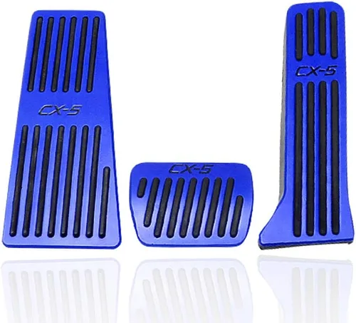 Vista 18 de BOYUER Juego de 3 almohadillas antideslizantes para pedal de acelerador de gas de freno de aluminio sin perforaciones para Mazda CX-5 2013-2025 Negro