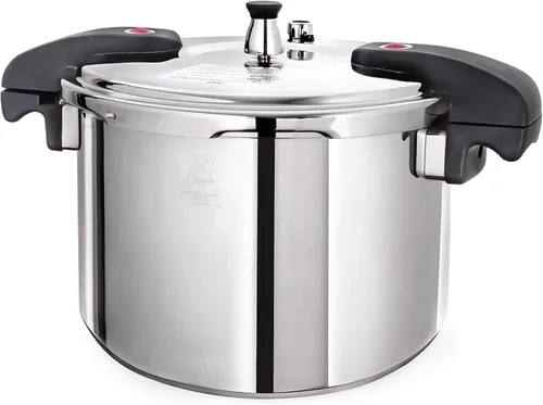 Vista 9 de Buffalo Olla a presión de acero inoxidable de 8 cuartos de galón – Olla pequeña para conservas con tapa para el hogar, uso comercial, olla a presión