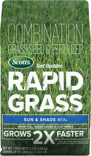 Vista 11 de Mezcla de semillas de césped Scotts Turf Builder Rapid Grass Sun & Shade Mix de doble crecimiento rápido para sombra y sol; combinación de semillas