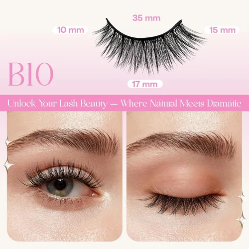 Vista 2 de CALAILIS Pestañas autoadhesivas, 5 pares de pestañas postizas a presión de aspecto natural, sin pegamento, reutilizables, pestañas postizas