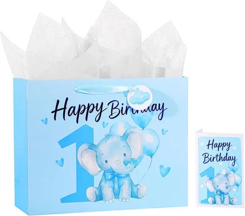 Vista 25 de Powbrace Bolsa de regalo de cumpleaños número 30 negra de 13 pulgadas con papel de seda y tarjeta de felicitación para fiestas, bolsa de regalo
