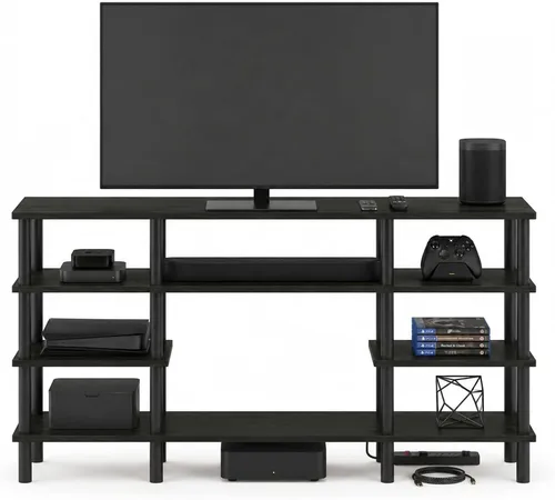 Vista 86 de Furinno 11191BK THE Centro de Entretenimiento Soporte para TV, Negro