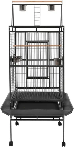 Vista 30 de Jaula de pájaro de metal,Jaulas grandes para periquitos para loro,Cockatiel Estilo-11