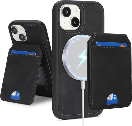 Vista 20 de Havaya Funda MagSafe compatible con iPhone 14 Pro Max con tarjetero - Funda magnética desmontable 2 en 1 - Ranuras para tarjetas de crédito de carga