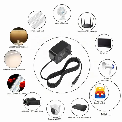 Vista 6 de Adaptador de corriente de 12 V 3 A con interruptor de atenuación, fuente