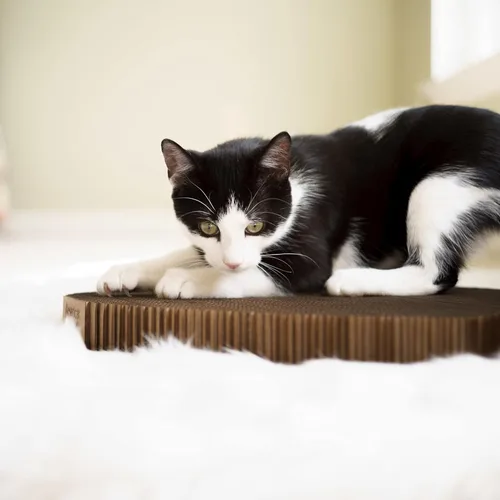 Vista 7 de Rascador para gatos de Americat – Almohadilla rascadora y tumbona de cartón fabricado en Estados Unidos – XL, 2 lados, pesado, sin desprendimiento