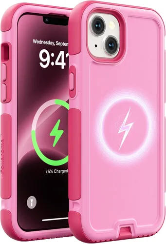 Vista 13 de Follaroma Funda para iPhone 14, compatible con MagSafe, resistente a prueba de golpes, protección anticaídas, cubierta magnética de doble capa