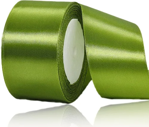 Vista 43 de Cinta de Satén Beige de Color Sólido, 1-1/2 Pulgadas x 25 Yardas, Cinta de Satén de Tela para Envolver Regalos, Manualidades, Hacer Lazos