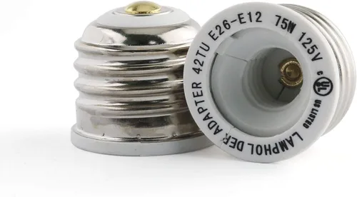 Vista 3 de E-outstanding Adaptador E26 a E12, 3 unidades, 12 V, 10 A, E26 a E12, resistente al calor, base de lámpara, portalámparas, convertidor, adaptador