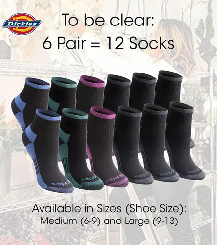 Vista 3 de Dickies Calcetines Dri-tech que absorben la humedad para mujer (612 pares) (M-L)