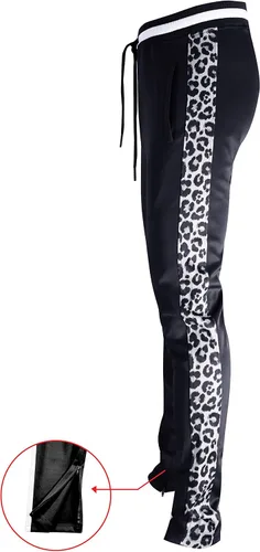 Vista 3 de SCREENSHOT Print TIE DYE Men Premium Streetwear Urban Track Pants - Modern Fit P11004-negro/leopardo